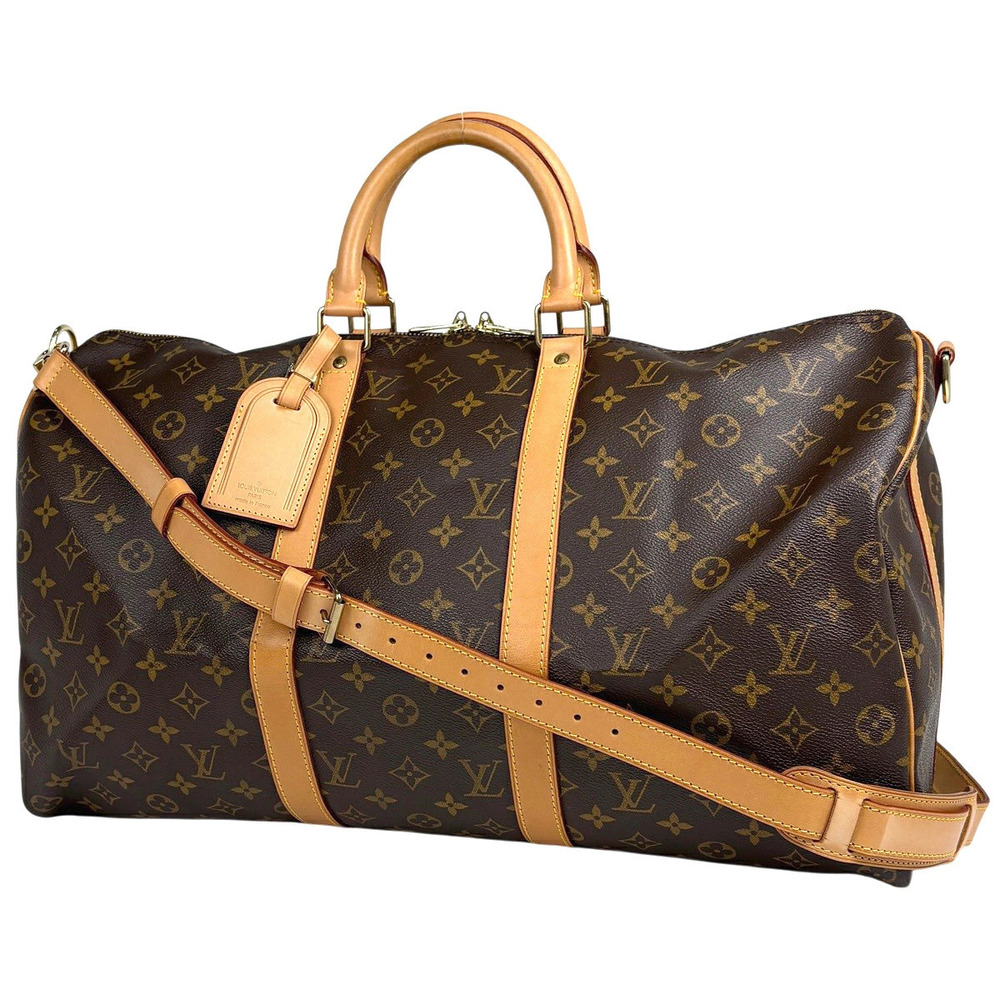 Louis Vuitton Keepall Bandouliere Shoulder Bag Boston Monogram Brown